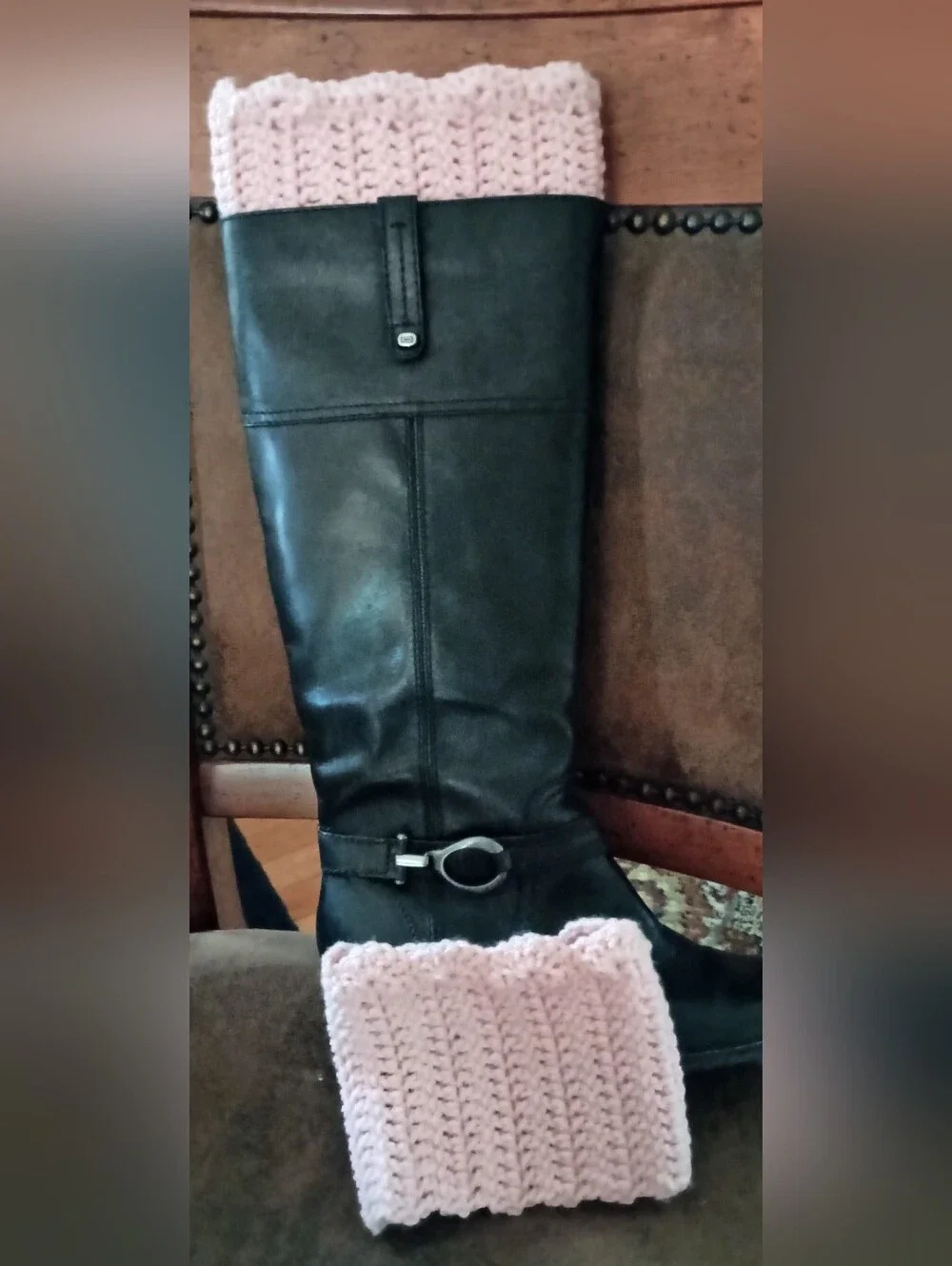 Handmade Pink Crochet Boot Cuffs
